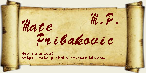 Mate Pribaković vizit kartica